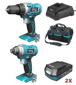 DEDRA DED7014 fúrócsavarózó és ütvecsavarozó 18V szett,lítium-ion akkumulátorral 2.0Ah