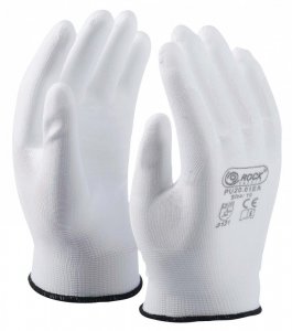 PU tenyérmártott műszerészkesztyű - 10-es, Fekete