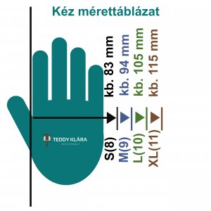 PU tenyérmártott műszerészkesztyű - 8-as, Szürke